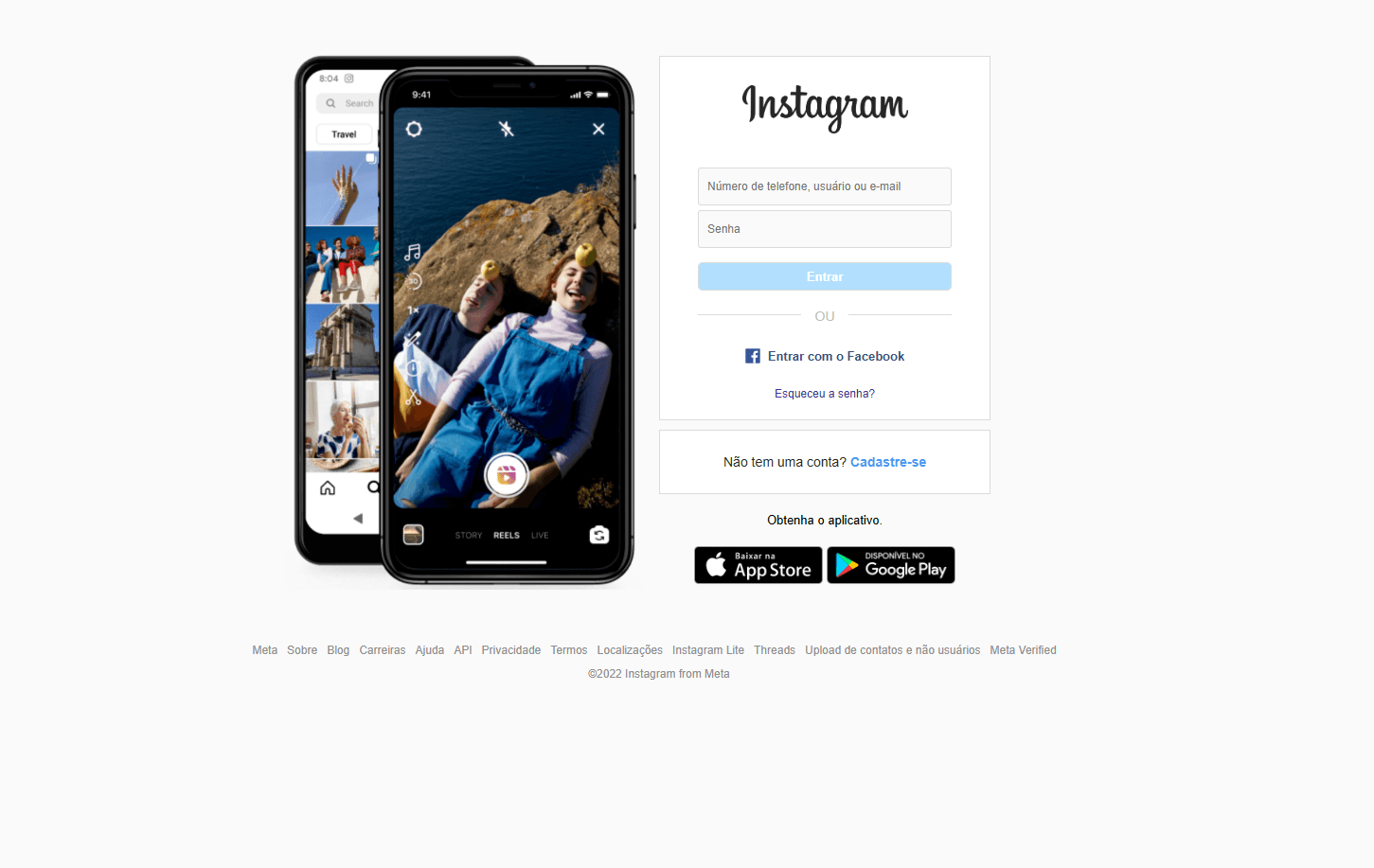 Clone Tela de Login Instagram