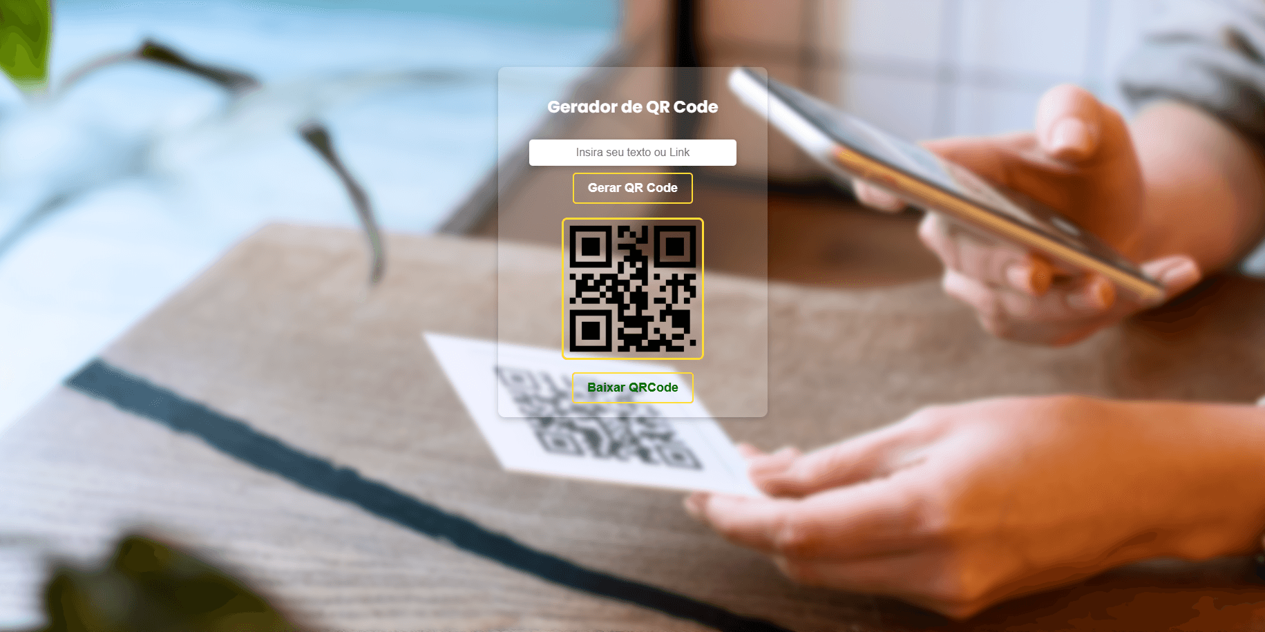 Gerador de QR Code com API