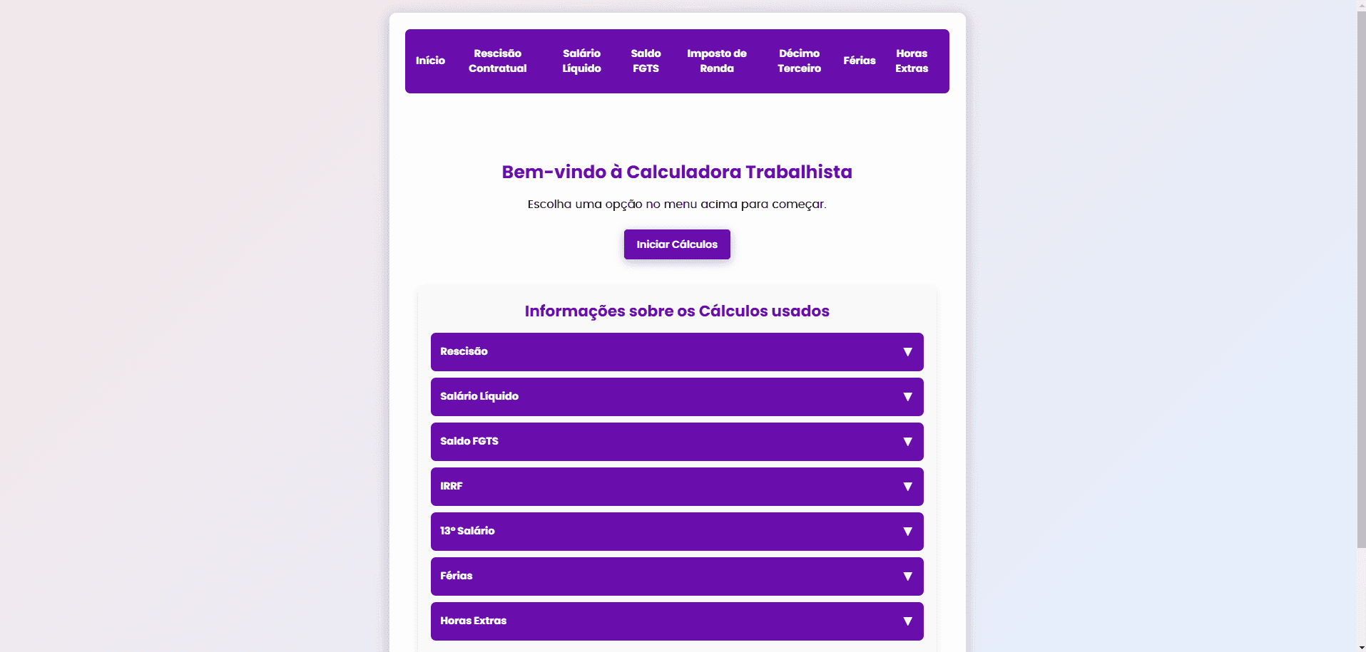 Calculadora de Cálculos Trabalhistas